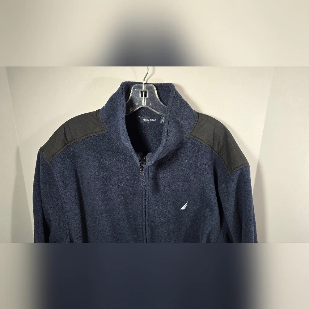 Nautica Full Zip Performance Fleece Jacket Men's XXL Navy Blue